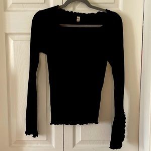 Intimately Free People Womens Size Medium Black Bell Sleeve